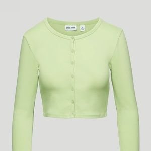 Aritzia light green crop cardigan